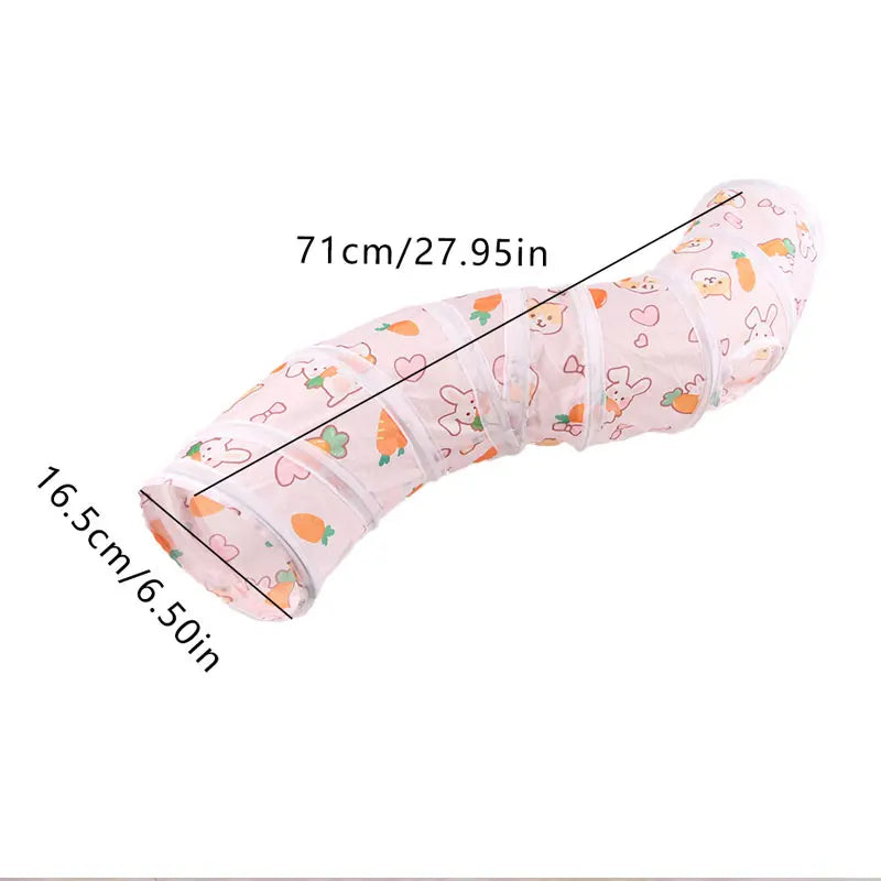 Three-door Rabbit Tunnel - Foldable Plaything for Small Pets