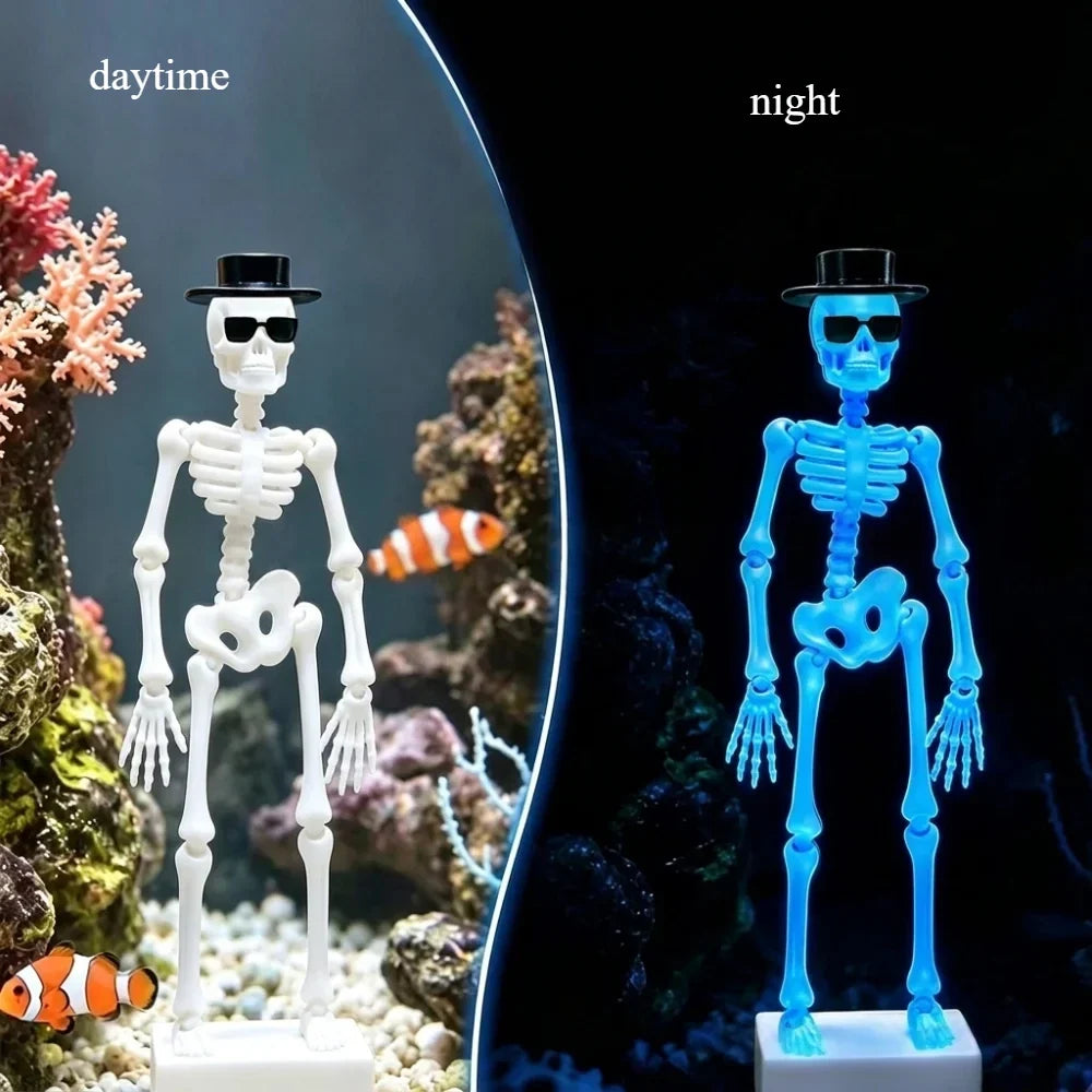 3D Printed Dancing Skeleton Aquarium Bubbler Plastic Wear Hat – 8 Colors