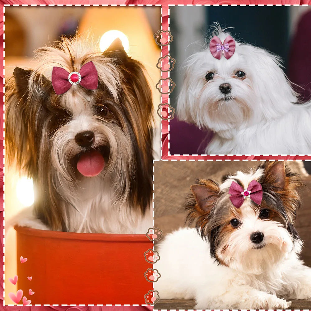10/20PCS Puppy Bows Pearl Bows For Small - MyPetDollar.com