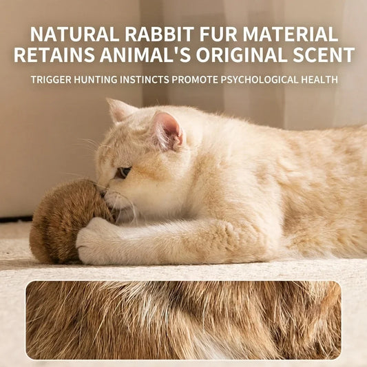 1/2/3/6 Pcs 9~10cm Natural Rabbit Fur Ball - MyPetDollar.com