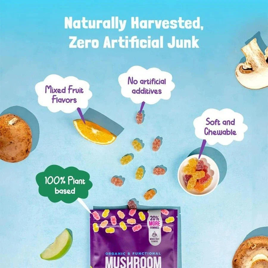 mushroom gummies with ashwagandha, lion's - MyPetDollar.com