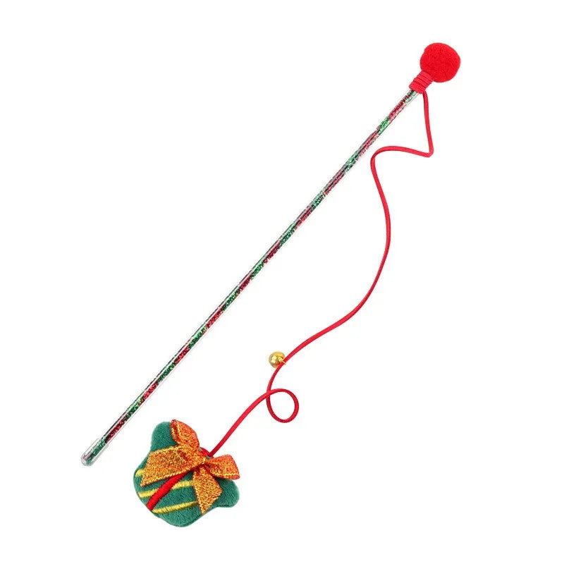 Cat Toys Teasing Sticks Christmas Cute Santa Claus