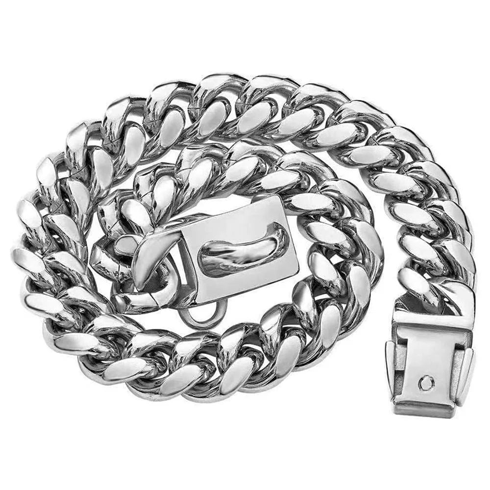 Dog Chain Collar Cuban Link Dog Collar 18K - MyPetDollar.com