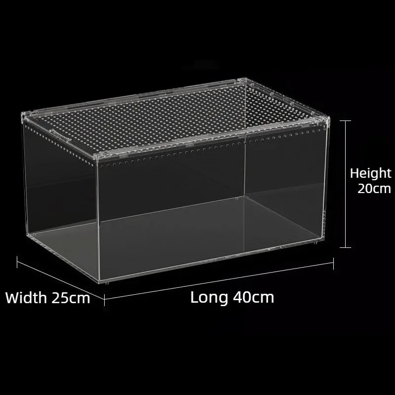Acrylic Reptile Feeding Cage Horned Frog Lizard Scorpion – 4 Colors