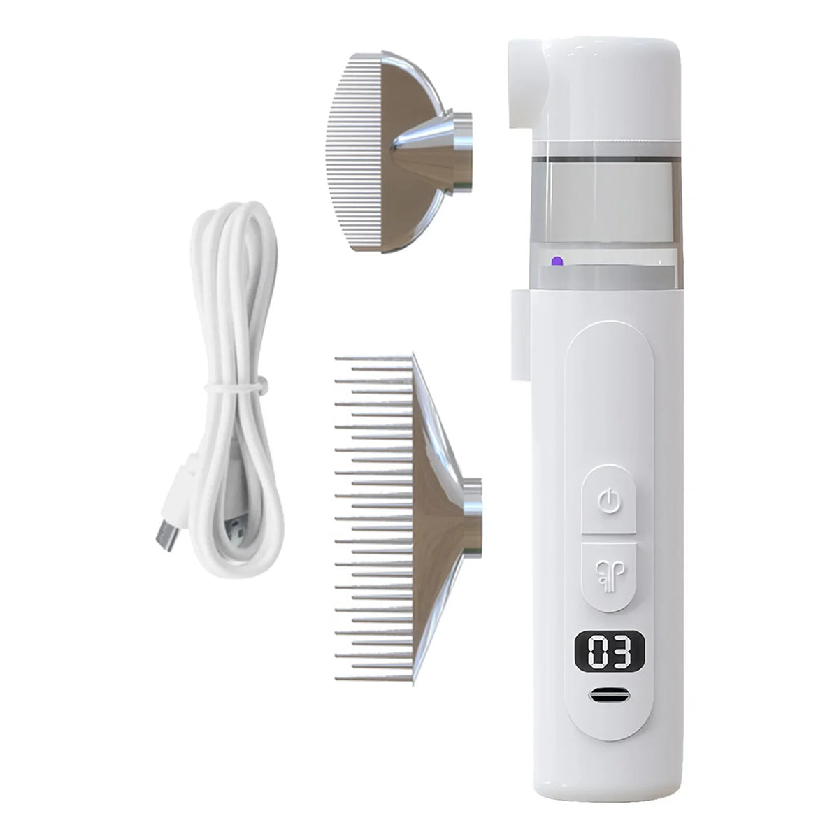 2-in-1 Electric Flea Lice Grooming Comb for Cats & Dogs Rechargeable
