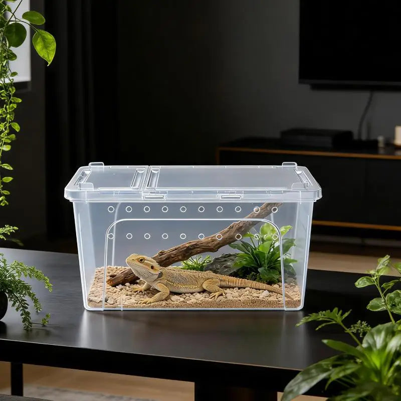 Clear Plastic Reptile Terrarium Ventilated - MyPetDollar.com
