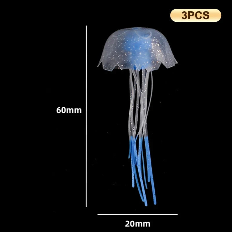 3Pcs Glowing Silicone Jellyfish Aquarium - MyPetDollar.com