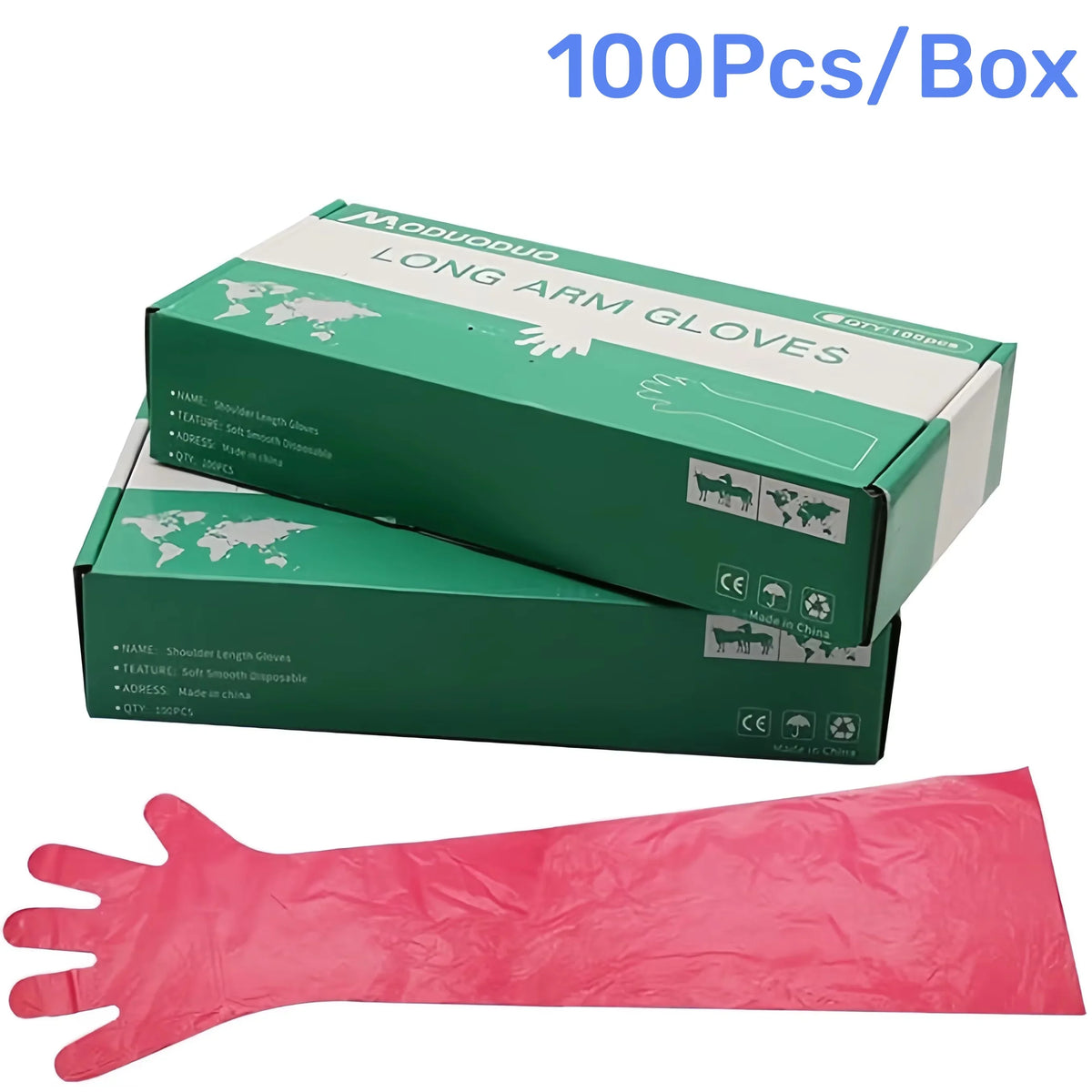 100Pcs Disposable Soft Plastic Vet Gloves - MyPetDollar.com