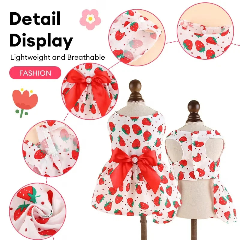 4pcs Dog Princess Dress Summer Kitten Pet - MyPetDollar.com