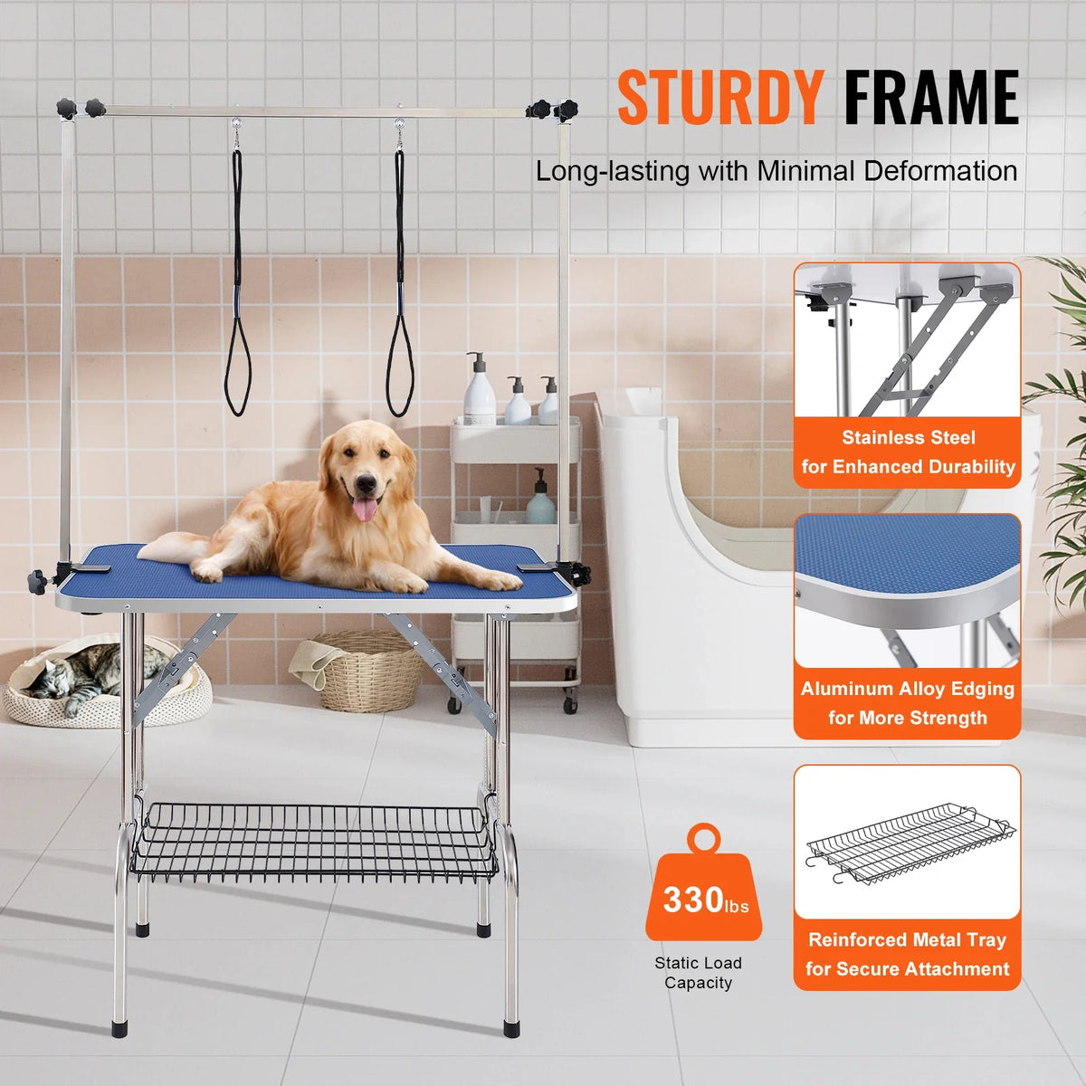 SucceBuy Pet Grooming Table Two Arms w/ - MyPetDollar.com