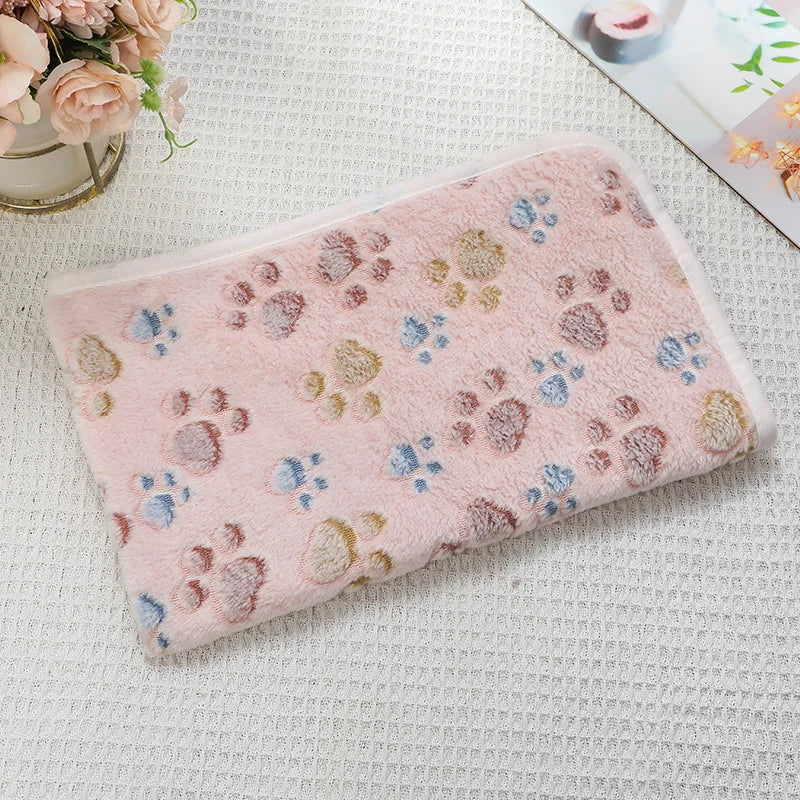 Flannel Pet Blanket Cute Dog Paw Print - MyPetDollar.com