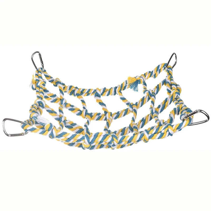 Small Pet Cotton Rope Climbing Net Hamster Squirrel Parrot – 2 Colors