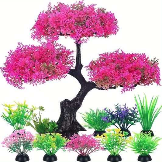 10pcs/set Aquarium Artificial Plastic Plants - MyPetDollar.com