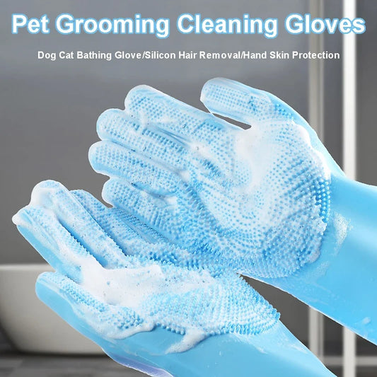 Pet Grooming Gloves Dog Cat Bathing Cleaning - MyPetDollar.com