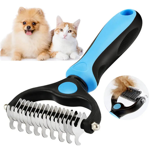 Pet Deshedding Brush 2 Sided Dematting Dog - MyPetDollar.com