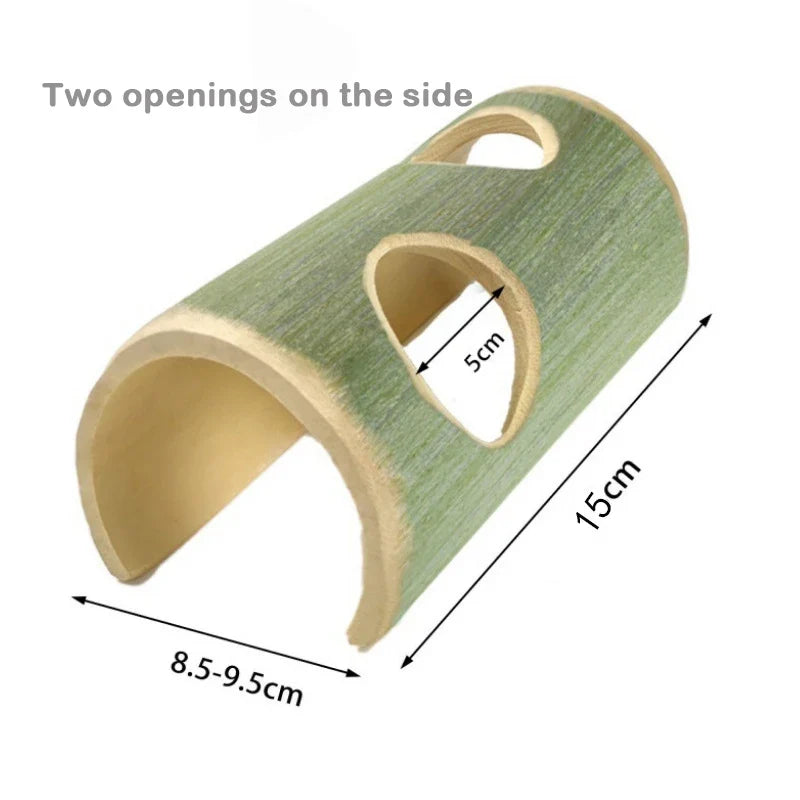 Small Pet Bamboo Tunnel & Hideout - Cooling Toy – 2 Colors