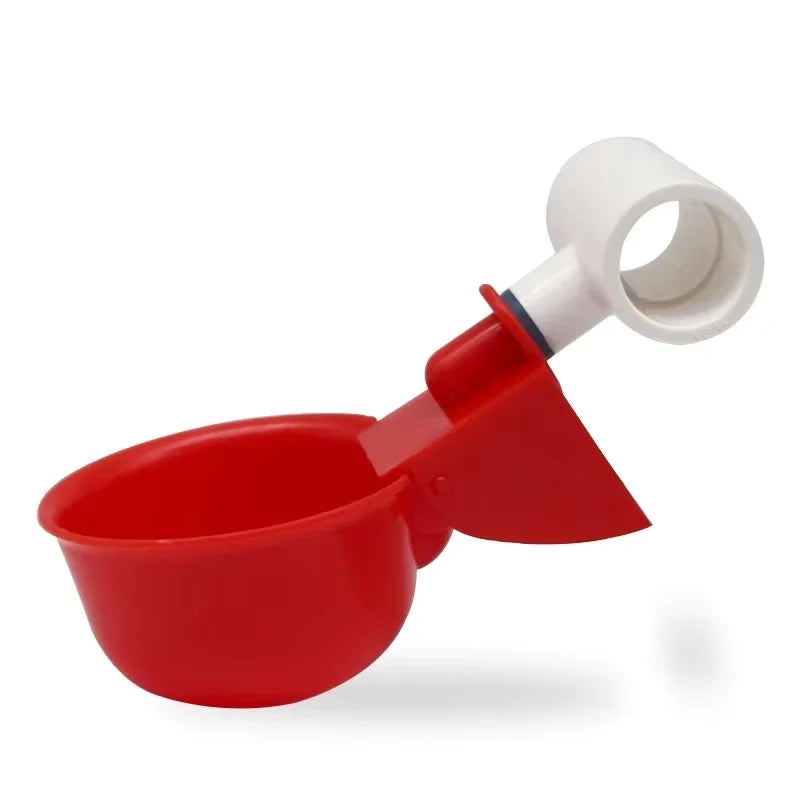5 Chicken Water Cup with PVC Tee Fitting Automatic Drinker – 3 Sizes