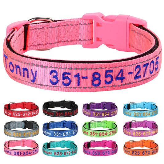 Embroidered Nylon Dog Collar Free Custom - MyPetDollar.com