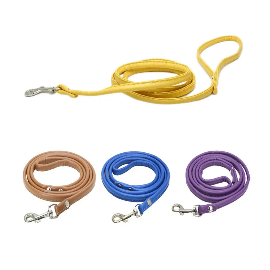 PU Leather Dog Leash Chain Leads Rope Pet - MyPetDollar.com