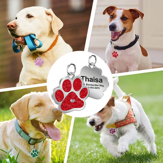 Personalized Paw Print Pet ID Tag Custom - MyPetDollar.com