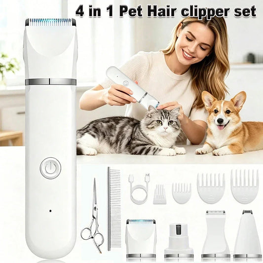 4-in-1 Pet Hair Clipper Rechargeable Dog Cat - MyPetDollar.com