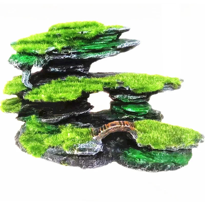 Moss Rockery Shape Fish Tank Ornaments - MyPetDollar.com