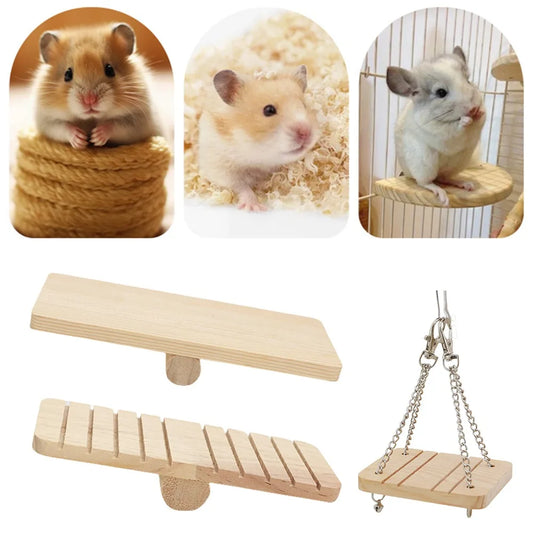 Pet Hamster Wooden Seesaw Climbing Platform - MyPetDollar.com