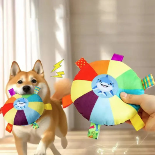 Cartoon Design Dog Plush Sound Toy with Bell - MyPetDollar.com