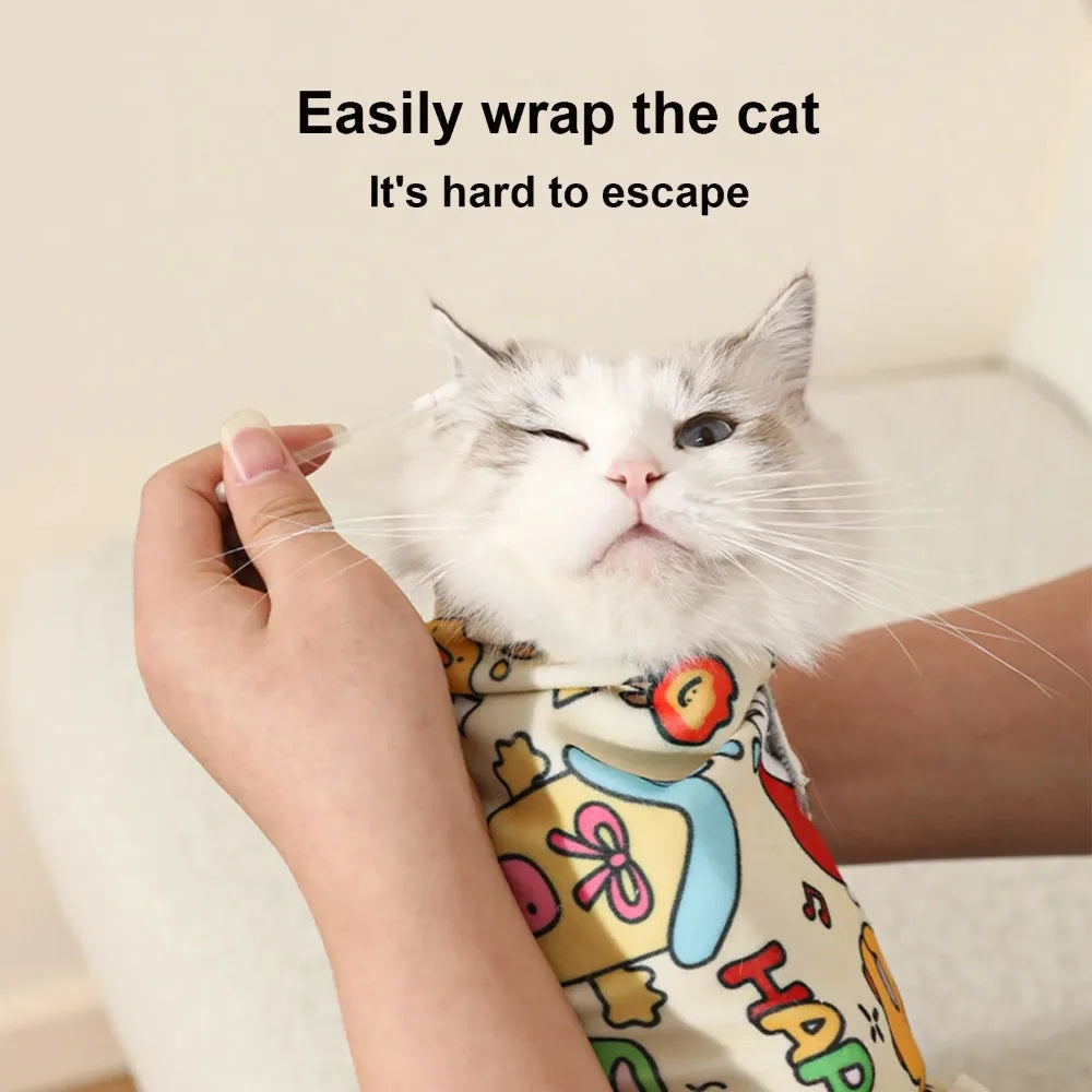 Cat Grooming Wrap Self-Adherent Cat Swaddle - MyPetDollar.com