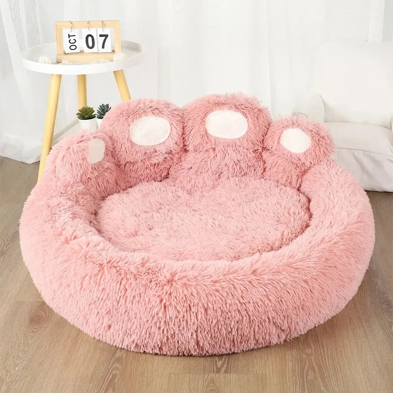 Winter Bear‑Paw Shaped Pet Sofa Bed Soft - MyPetDollar.com