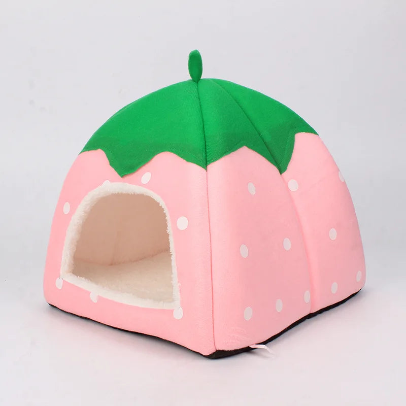 Strawberry Hamster House Guinea Pig Hideout - MyPetDollar.com