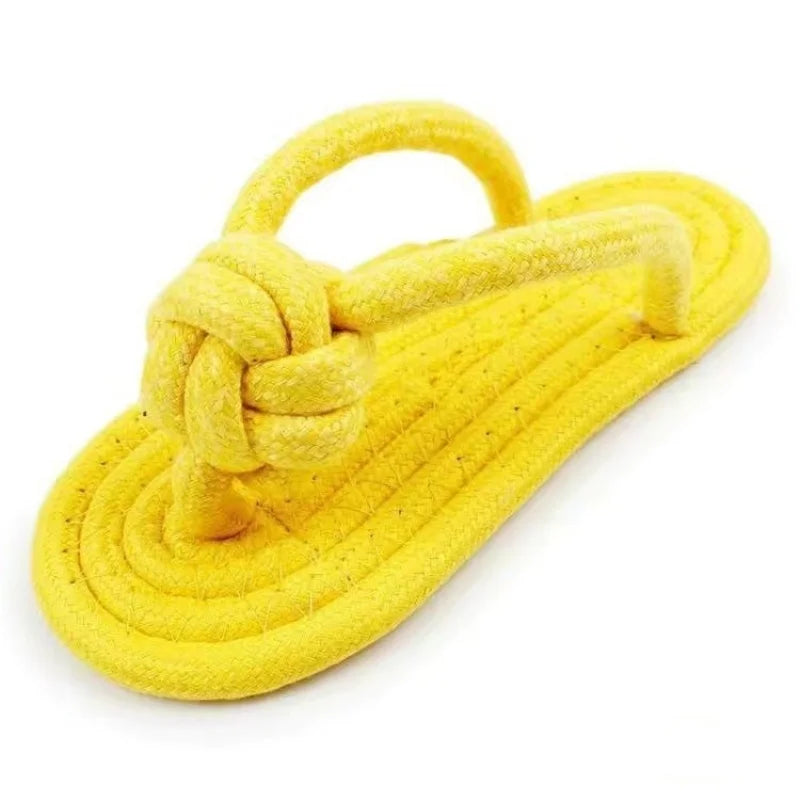 Interactive Pet Chewing Toy for Dogs Cotton Slipper Rope – 10 Colors