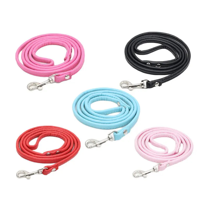 PU Leather Dog Leash Chain Leads Rope Pet - MyPetDollar.com