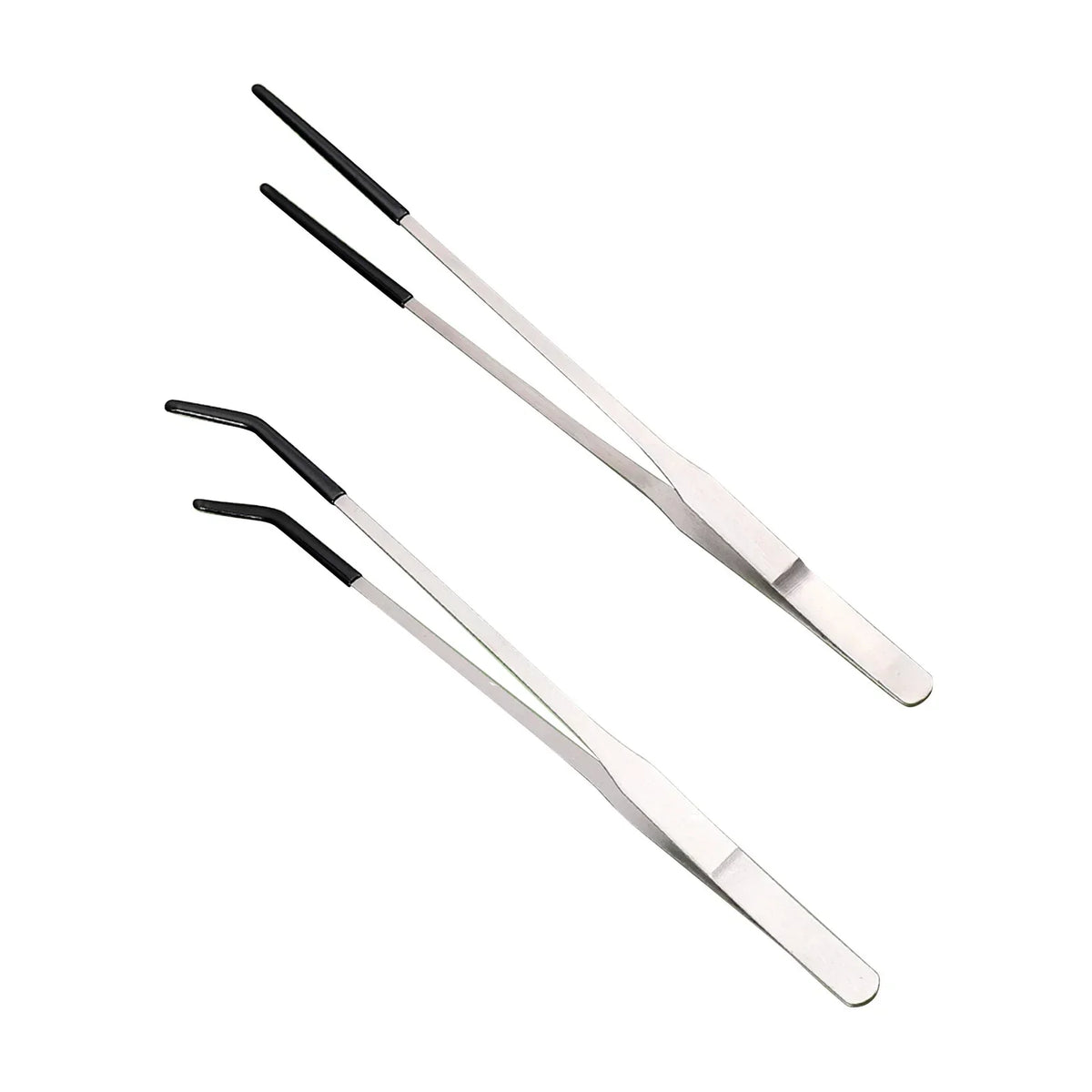Bent Tip Tweezers for Crafts Stainless Steel Straight – 5 Colors
