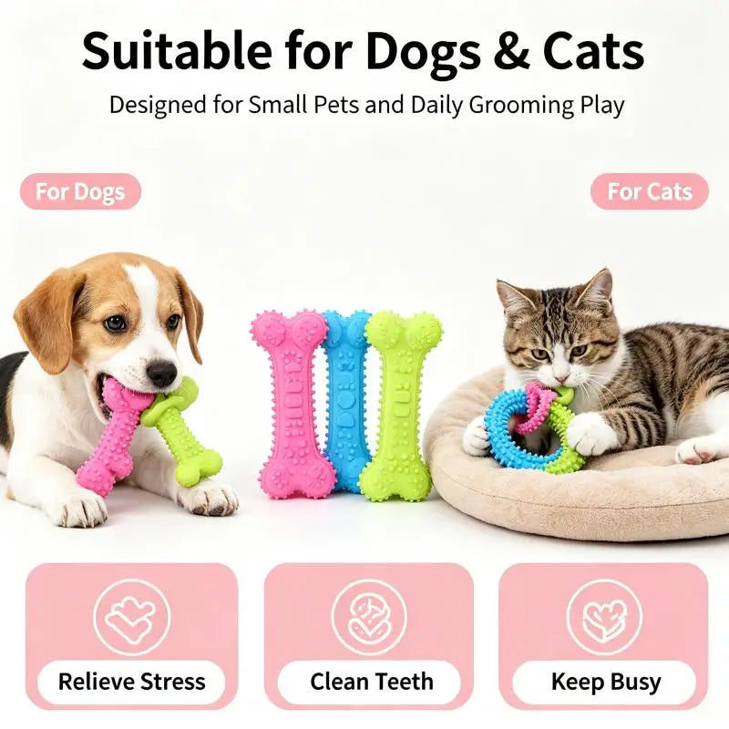 Pet Chew Toys Set Bone Pacifier Thorn Ring - MyPetDollar.com