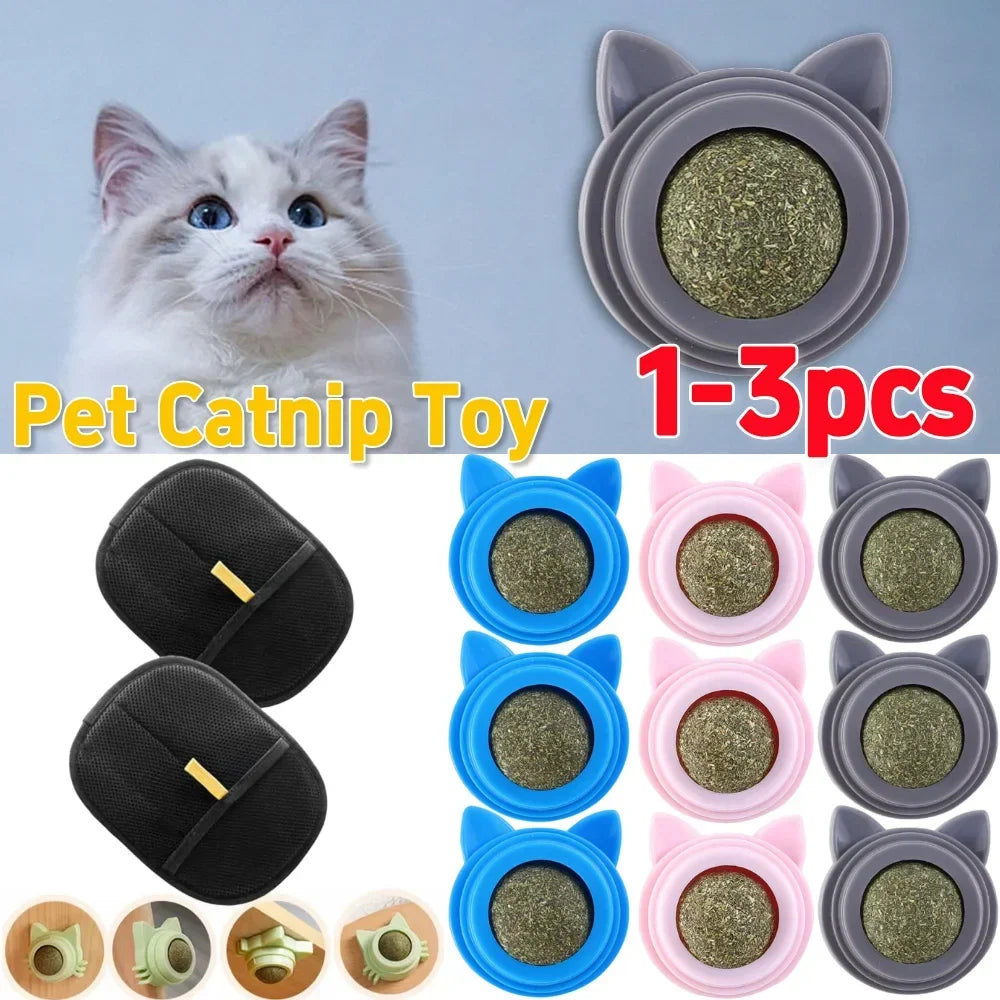 1-3pcs Pet Catnip Toys Wall Ball Licking - MyPetDollar.com