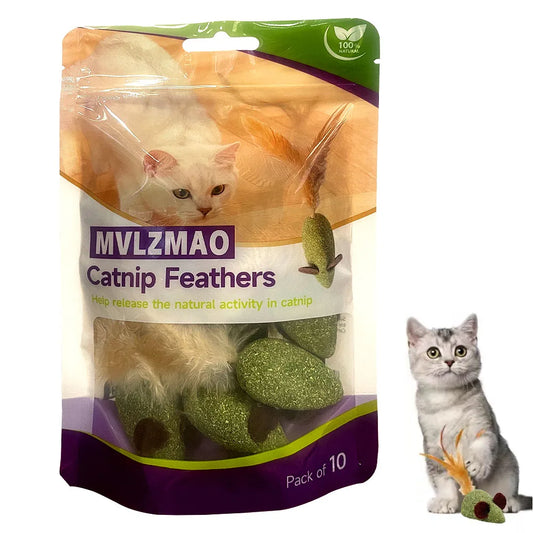 Mouse Mint Ball Feather Catnip Ball Self - MyPetDollar.com
