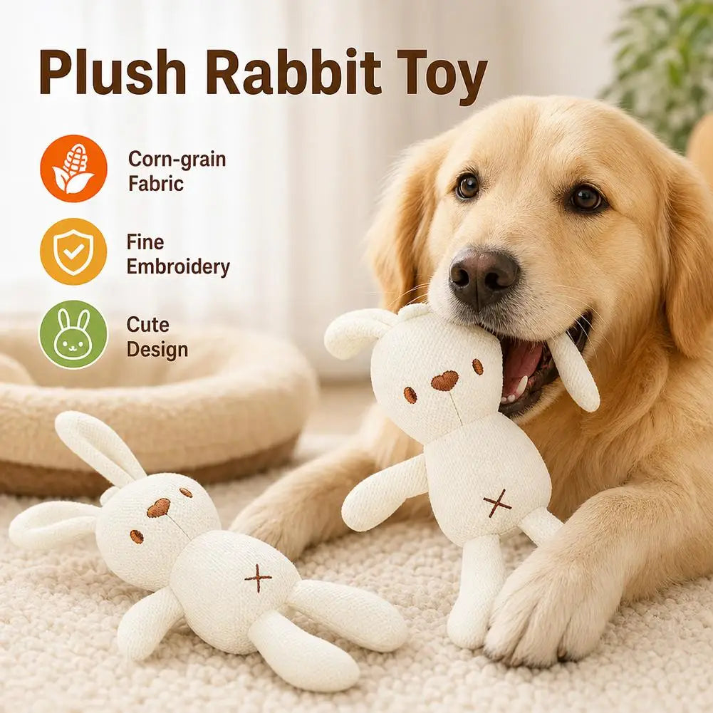 Plush Rabbit Dog Toy Soft Cartoon Bunny - MyPetDollar.com