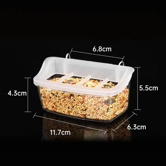 New Plastic Bird Food Box Transparent - MyPetDollar.com