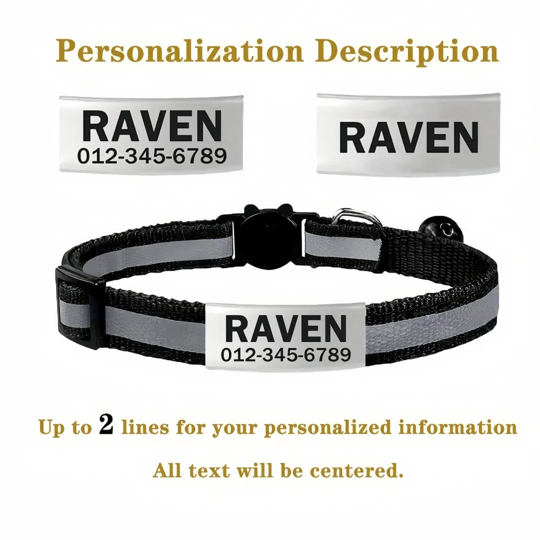 13 Colors Custom Engraved Reflective Cat - MyPetDollar.com