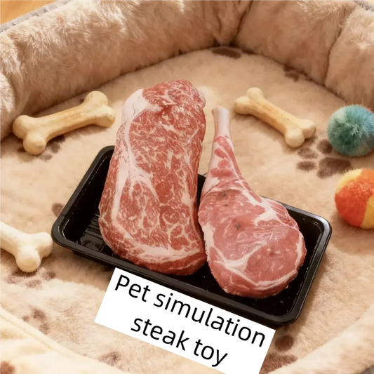 Simulation Squeaky Steak Dog Toy Bite - - MyPetDollar.com