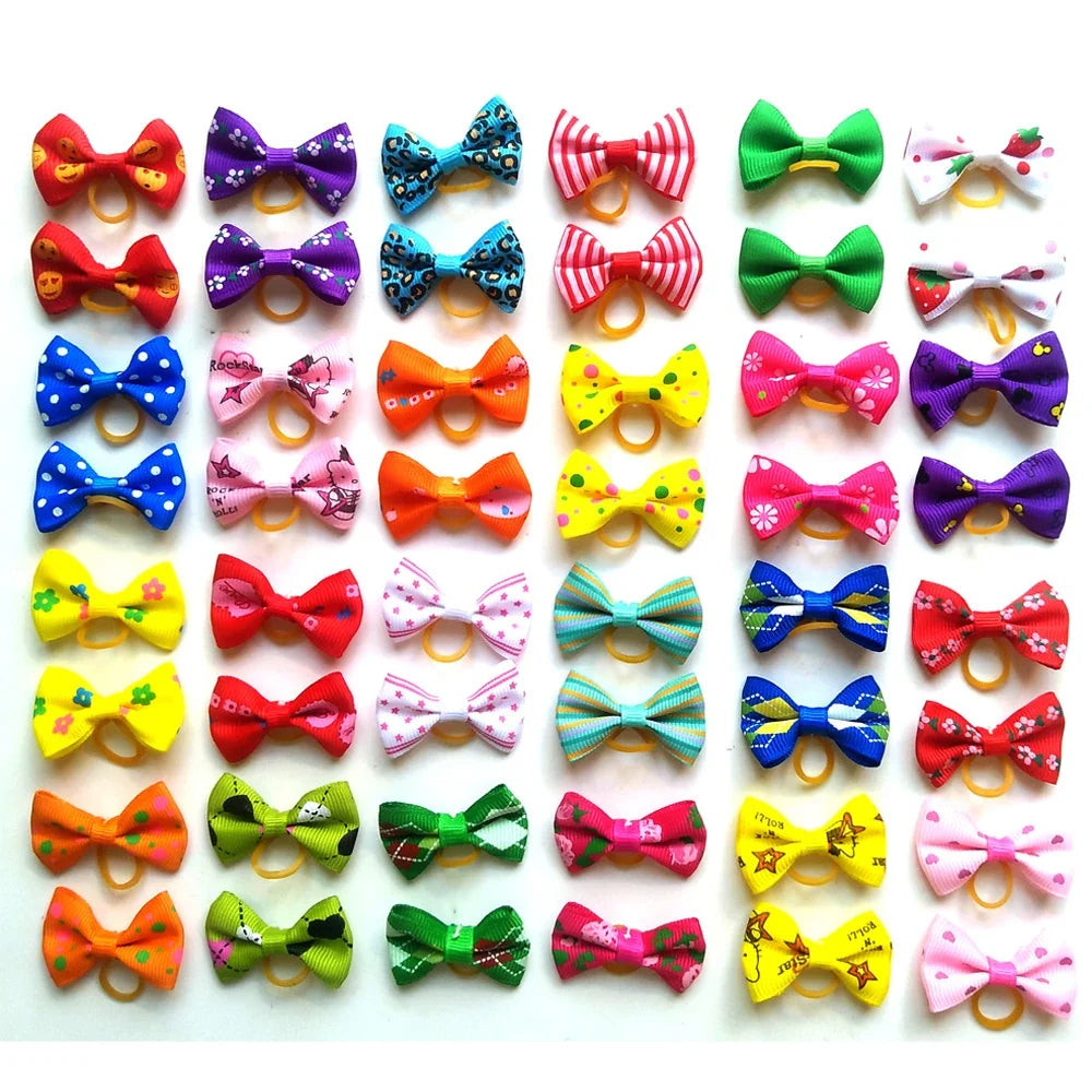 10/20/50Pcs Dog Grooming Hair Bows Dog Bows - MyPetDollar.com