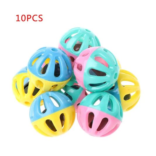 10 Pieces Hollow Ball with Bells Pet Dog & - MyPetDollar.com