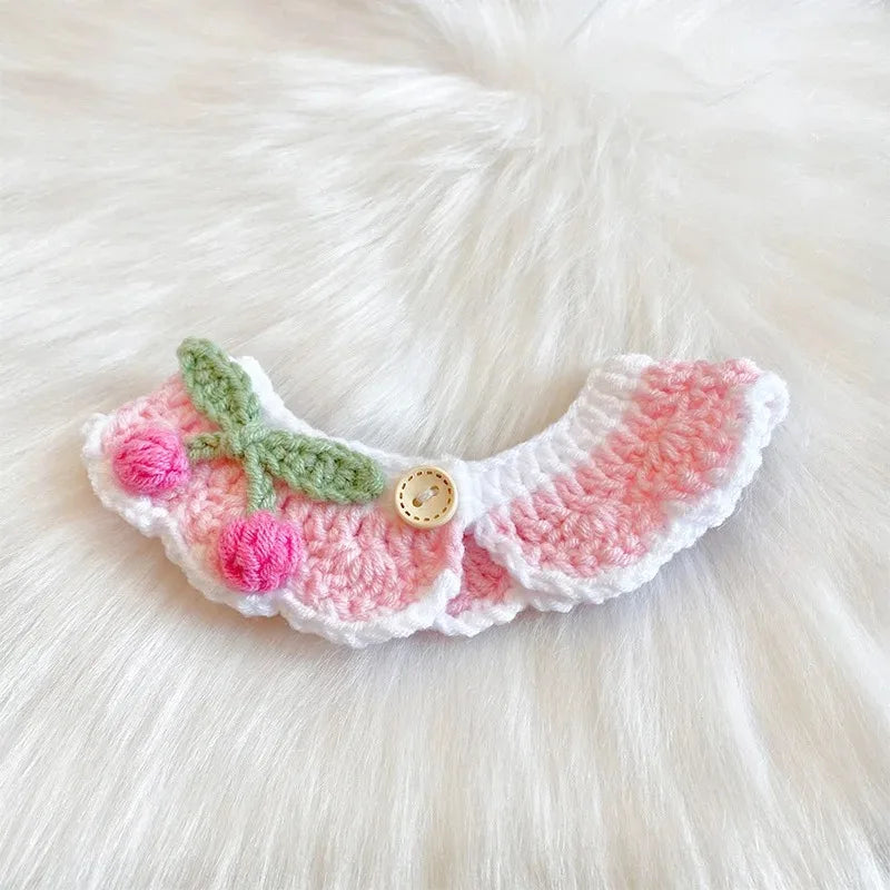 Crochet Pet Collar Cat Scarf Dog Scarf Cute - MyPetDollar.com