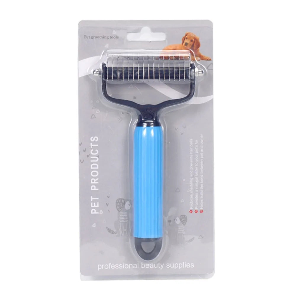 Dual Sided Stainless Steel Pet Grooming Comb – 4 Colors