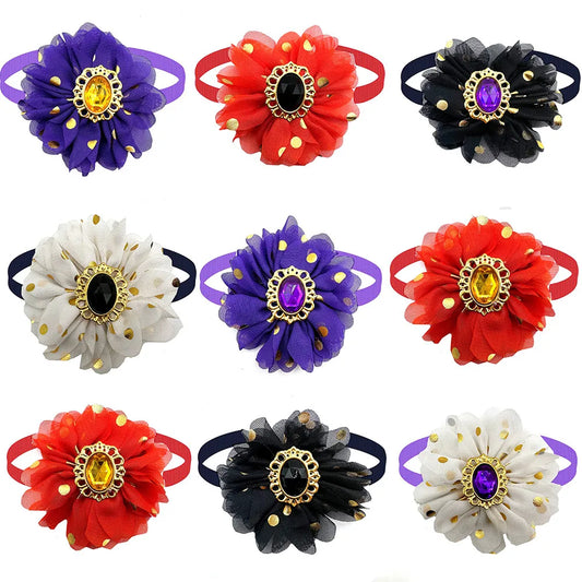50/100pcs Halloween Pet Bowties Flowers - MyPetDollar.com