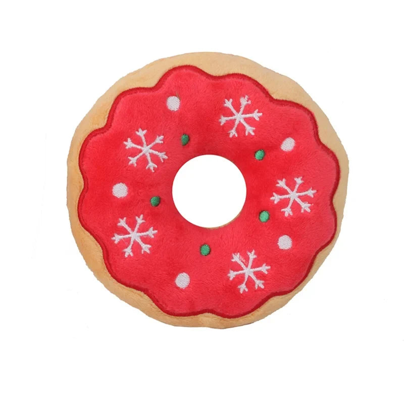 Dog Plush Noise Chewing Plaything Santa Elk Gingerbread Man Donut