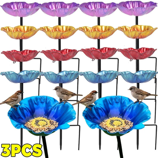 Colors Flower Shaped Bird Feeders with Stake - MyPetDollar.com