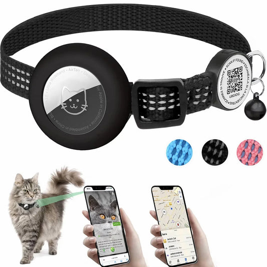 for AirTag GPS Cat Collar with QR Tag, - MyPetDollar.com