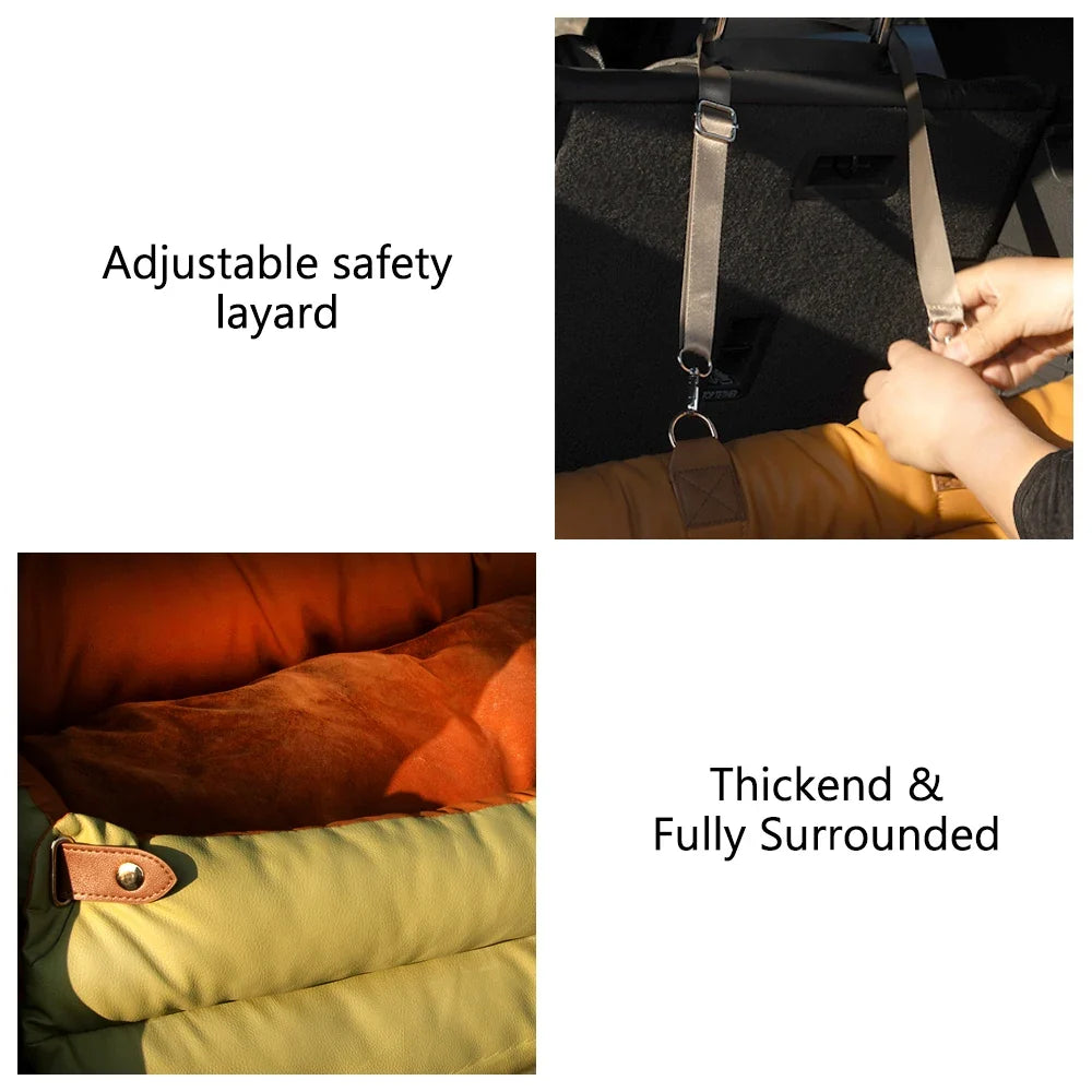 Luxury Dog Car Seat Booster Bed Polyester - MyPetDollar.com